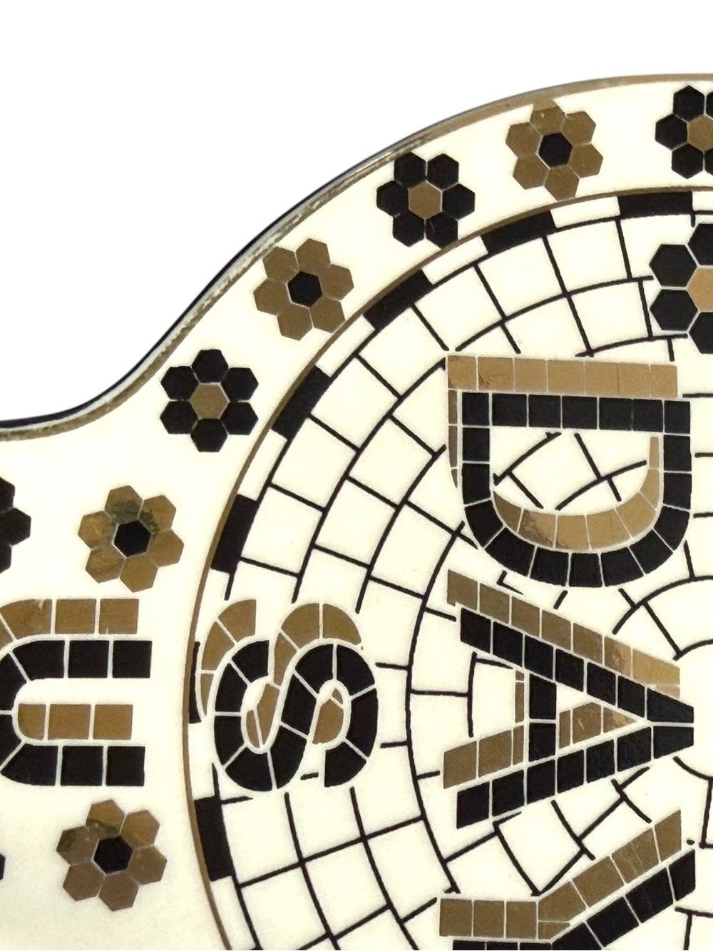 Anthropologie Bistro Tile Spoon Rest - Cream, Black & Gold - Picture 3 of 3